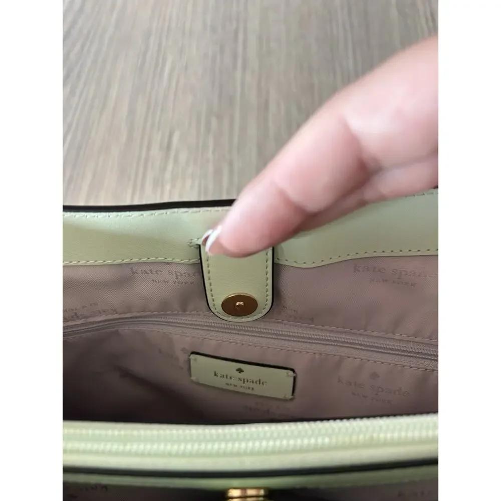 Kate Spade New York Pebbled Leather Satchel Tote Mint Green NWOT Crossbody
